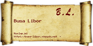 Busa Libor névjegykártya